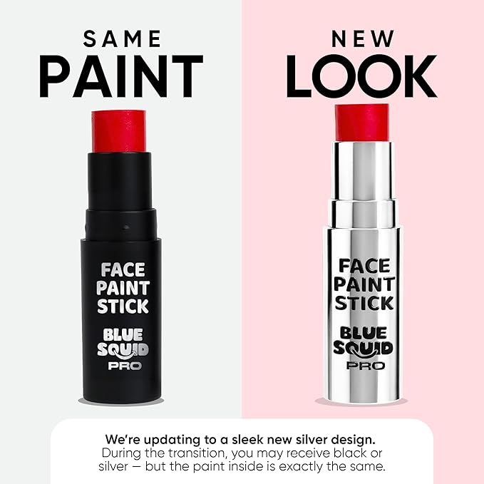 Blue Squid PRO 12 Color Pack Face Paint Stick - Waterproof Body Paint for Adults & Kids Eye Black Baseball, Softball - Vegan Hypoallergenic Twist-Up Non-Toxic Makeup Stick for Cosplay, Sports & SFX