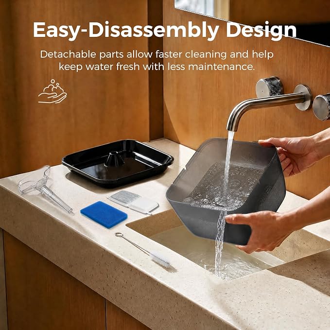 Pet Water Fountain for Large Dogs & Cats, 7L/1.84Gal, Quiet Automatic Pump | Large dog water bowl dispenser for multi-pet households,easy to clean,visible water level, no spill, recirculating system