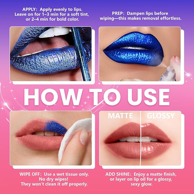 Jolilab Lip Stain Masque,Wipe Off Lip Tint,Waterproof,Transfer proof,Highly Pigmented,Ultra Long Lasting Lip Stain Peel off Makeup With Matte finish for All-day Wear.(#01 DEEP PLUM)