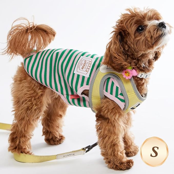 KYEESE 2Pack Cotton Dog Shirt for Small Dogs Soft Striped Tank Top | Reflective for Safety, Lightweight & Breathable, Gentle on Sensitive Skin, Stretchy & Free to Move, Comfortable Daily Wear