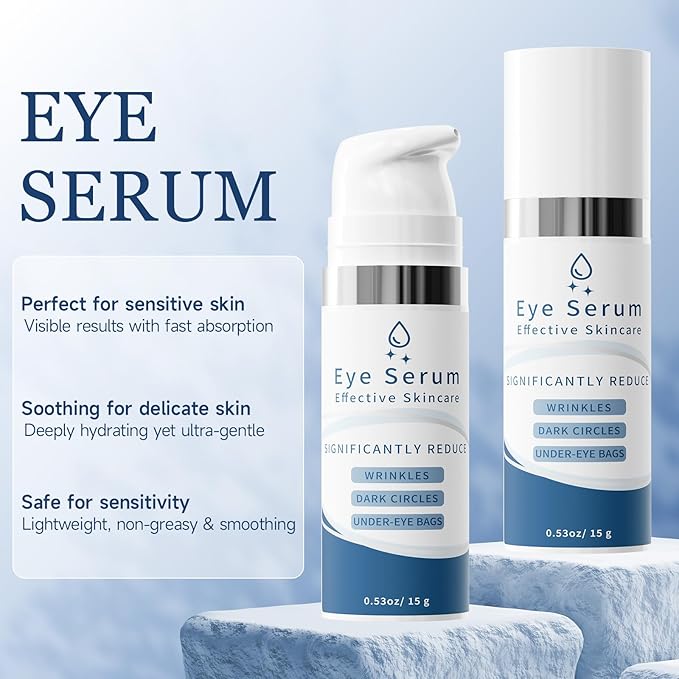 Under Eye Bags and Wrinkles, Temporary Instant Eye Tightener Lifting Cream, 15g*2 Eye Cream Visibly Reduces for Bags Under Eyes Bags Dark Circles for Men & Women Moisturizing Under Eye Cream