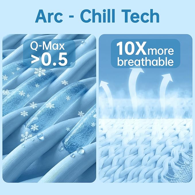 Guohaoi Cooling Blanket for Hot Sleepers and Night Sweats 90"x90" Queen | Arc-Chill Q-Max >0.5 Cool Fiber,100% Oeko-Tex Certified Lightweight Summer Blanket for Travel/Outdoor Ultra Cold Breathable