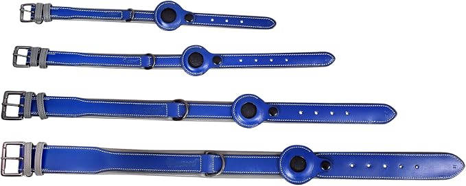 Airtag Luxury Real Leather | Genuine Leather Soft Padded Dog Collar for Medium Large Dogs | Leather with Anti -Rust Hardware (Size - L) Fits Neck 18, 19, 20 & 21 inches