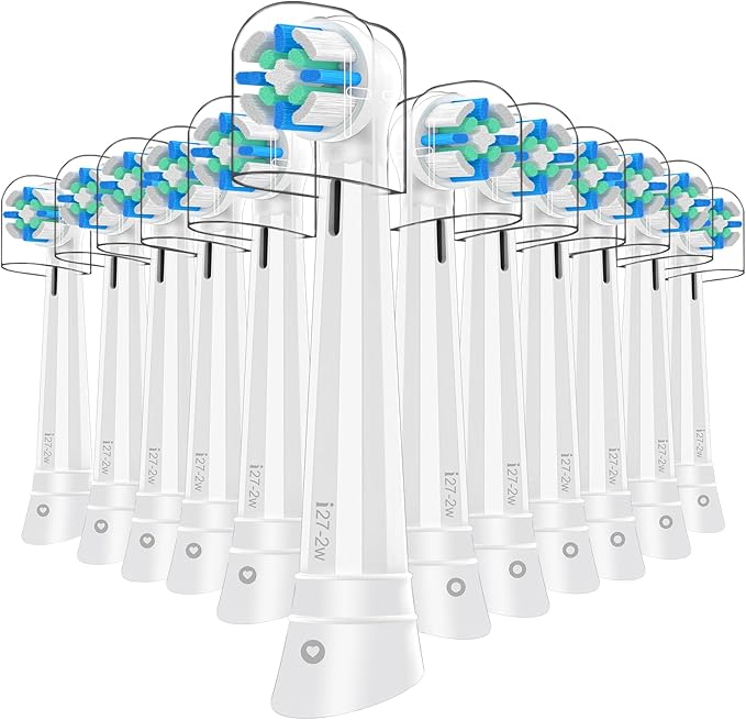 12 Count IO Replacement Heads Compatible with Oral B IO 2/3/4/5/6/7/8/9/10 Series Electric Toothbrushes, Medium Softness Brush Heads Compatible with Oral B iO for Teeth and Gums Care (White)