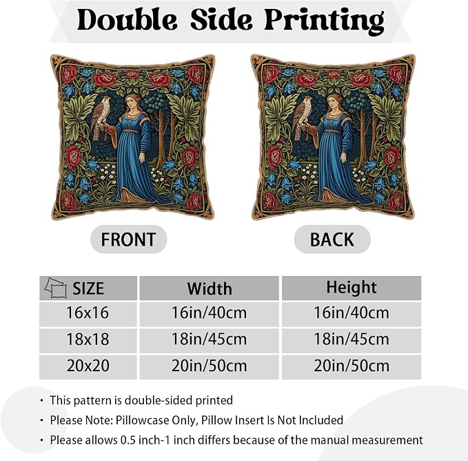 Vintage Floral Leaves Velvet Pillow Covers 18x18 Inch Tapestry Art Red Blue Flowers Bird Throw Pillows For Couch Cushion Covers Pillowcase European French Country Pillow Cases for Sofa Bed Bedroom