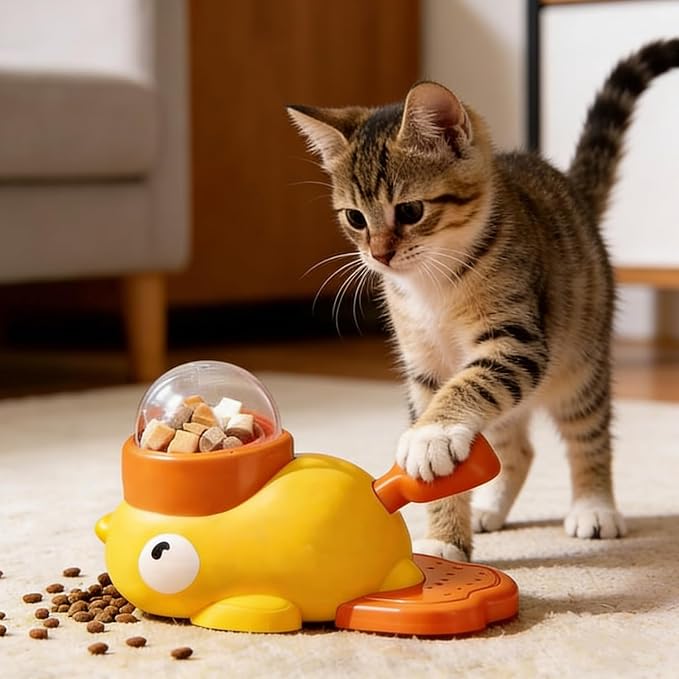 Interactive Duck Puzzle Treat Dispenser Anti-Bloat IQ Training Pet Toys | Slow Feeder Puzzle, Mental Stimulation & Anxiety Relief, Helps Reduce Vomiting and Overeating, Indoor Enrichment