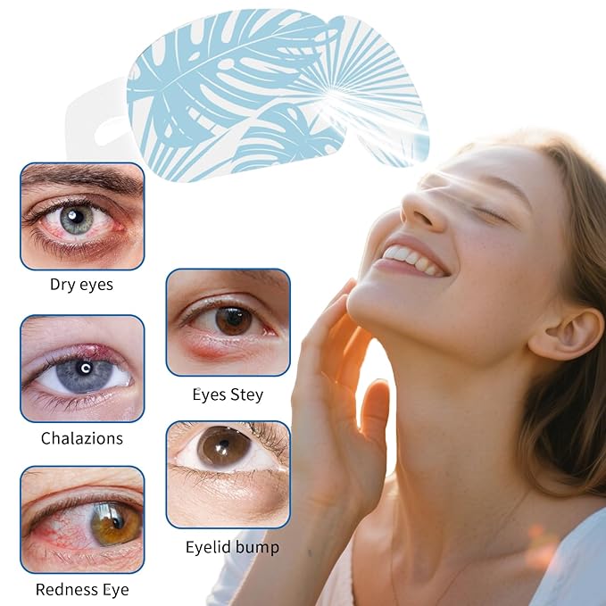 12 Count Stye Eye Treatment | Heated Eye Mask, Unscented Steam Warm Compress for Dry Eyes, Self-Heating Moist Eye Compress, Blepharitis & Chalazion & Overnight Stye Eye, Puffiness & Tired Eyes