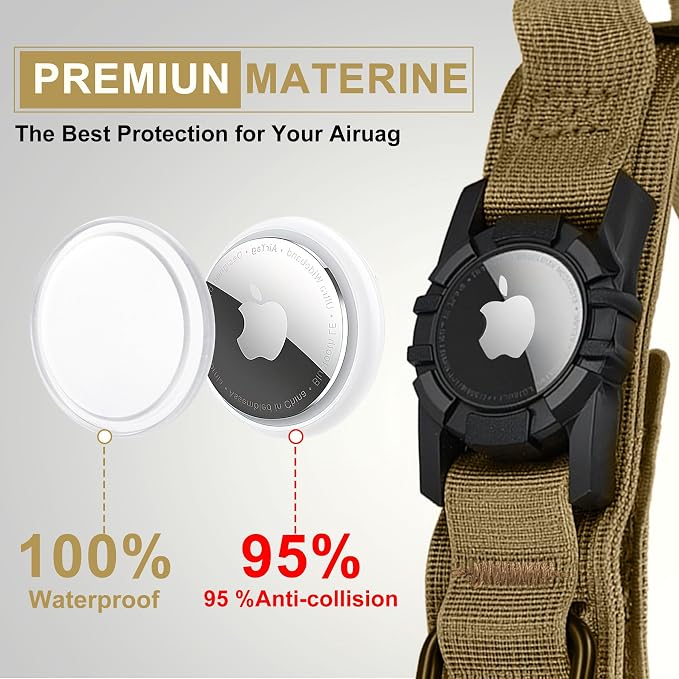 Tactical AirTag Dog Collar - Heavy Duty, Adjustable GPS Collar