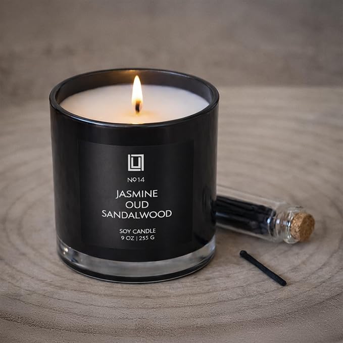 Lulu Candles | Santal | Luxury Scented Soy Jar Candle | Hand Poured in The USA | Highly Scented & Long Lasting (9 Oz.)