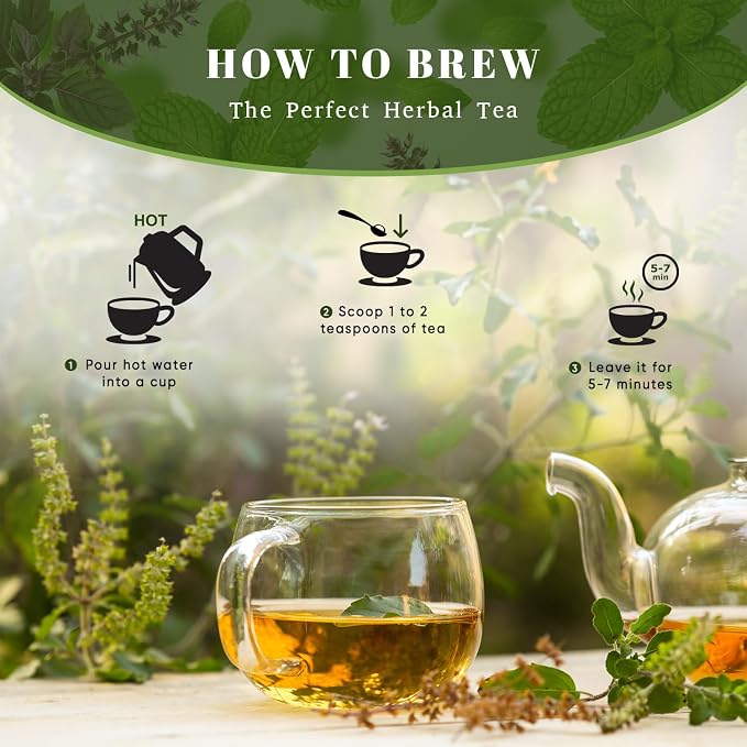 Oxify Organic Tulsi Mint Herbal Loose Tea- 16 oz (16 oz, Tulsi Mint)