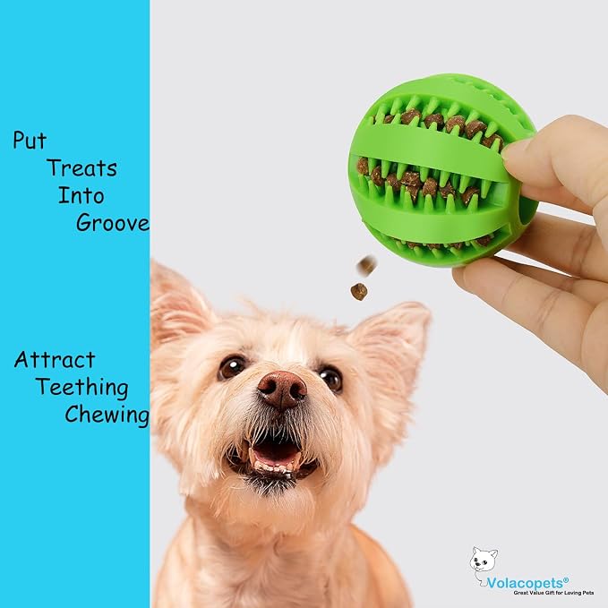 Volacopets 5 Different Functions Interactive Dog Toys, Puzzle Toys, Dog Balls for Medium Large Dogs, Dog Squeaky Balls, Food Treat Dispensing Toys