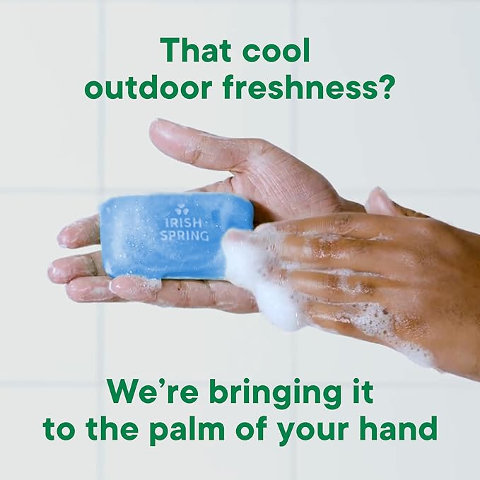 Irish Spring Icy Blast Bar Soap for Men, Mens Soap, Smell Fresh and Clean 12 Hours, Men Bars Washing Hands Body, Mild Skin, Recyclable Carton, 24 Pack, 3.7 Oz