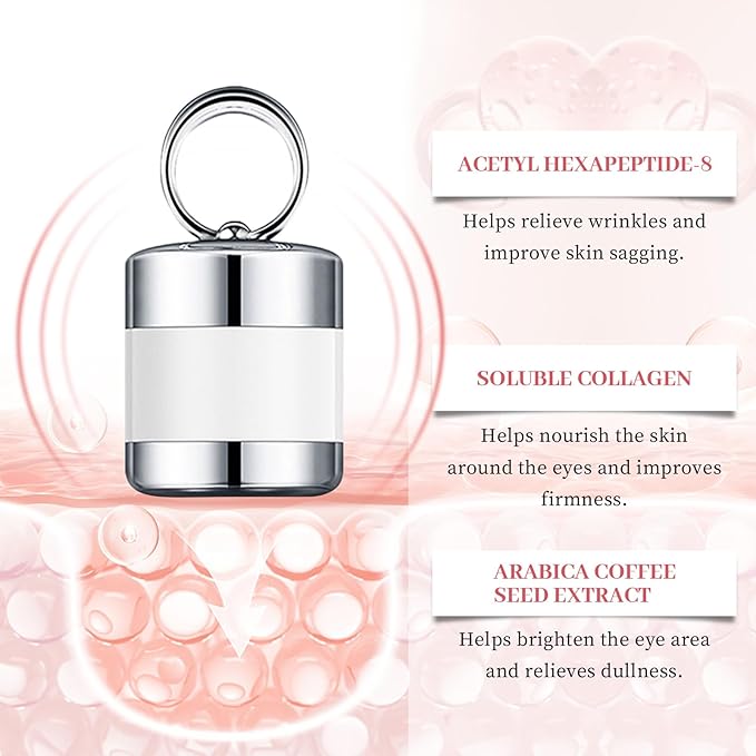 Electric Massage Eye Cream for Dark Circle, Firm and Smooth of Fine Lines Tired, Relief Wrinkles & Puffiness with Gentle Vibration, Eye Cream for Firming, Moisturizing, Anti-Wrinkle (1)