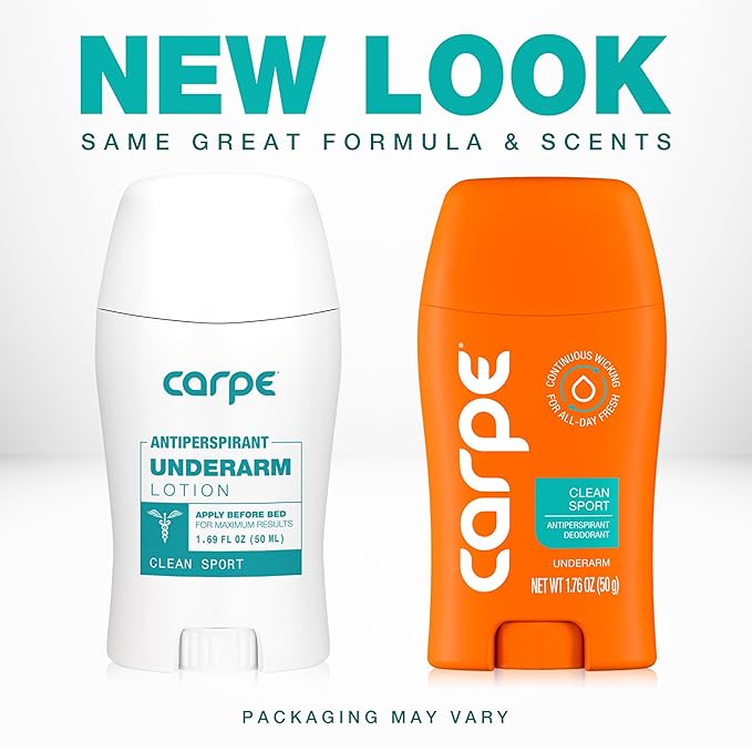 Carpe Underarm Deodorant Antiperspirant - Extra Strength Men's Antiperspirant with 72 Hour Sweat Control - Deodorant for Men - Helps Eliminate Odor - Clean Sport Scent