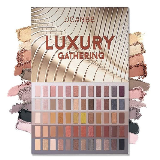 UCANBE 60 Colors Naked Eyeshadow Palette, Warm Neutral Nudes Makeup Pallet, Natural Matte Glitter Shimmer Smokey Eye Shadows Halloween Cosmetic Gift Kit