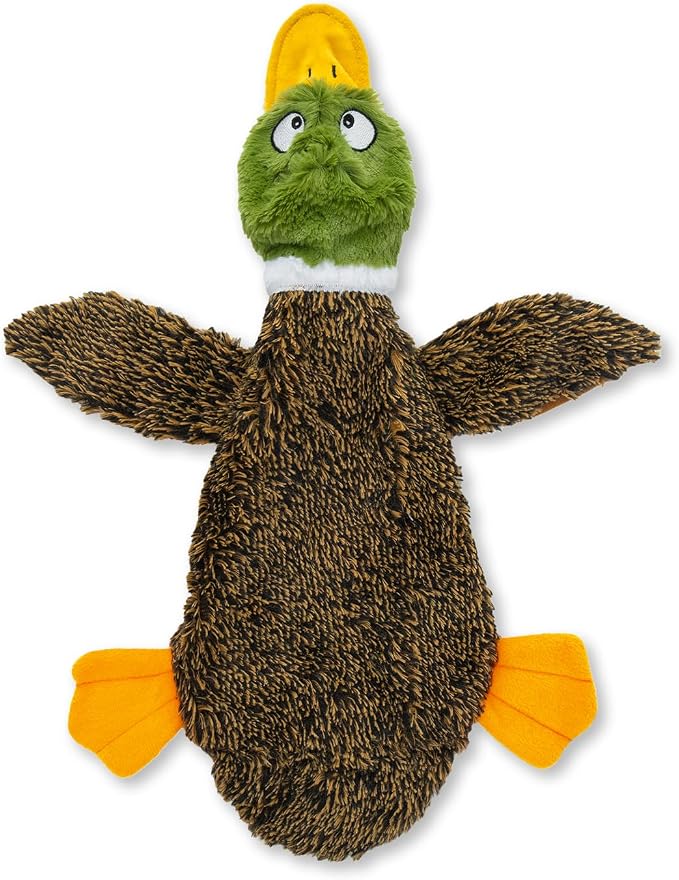 Best Pet Supplies 2-in-1 Fun Skin Stuffless Dog Toy - Wild Duck, Small | No-Stuffing, 2 Built-in Squeaker, No Mess, Soft, Interactive Indoor & Outdoor Play, Lightweight, Perfect for Moderate Chewer