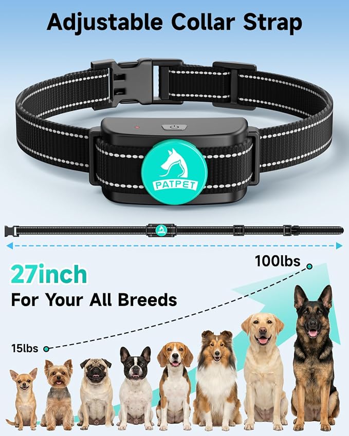 PATPET Dog Shock Collar with Remote Control Unrechargeable Training Collar | 1000Ft Waterproof Shock Collar for Dogs, 3 Training Modes(Beep,Vibration,Shock) for 15-100lbs Small Medium Large Dogs