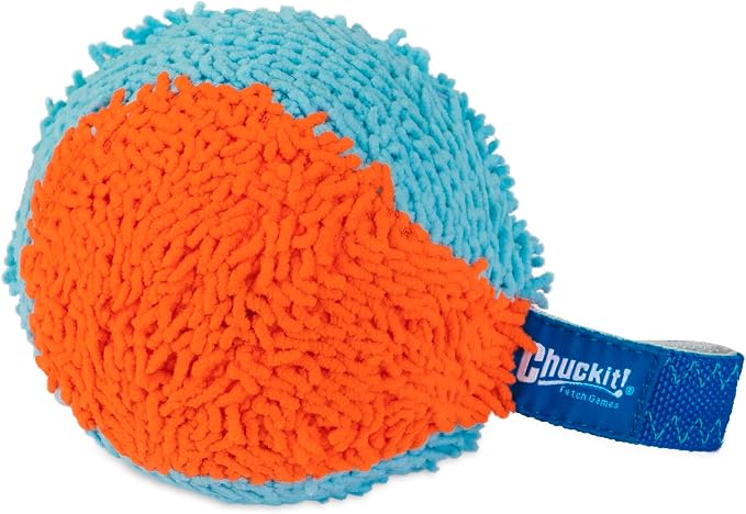Chuckit! Indoor Fetch Shaker Dog Toy, 7.75in, Orange and Blue