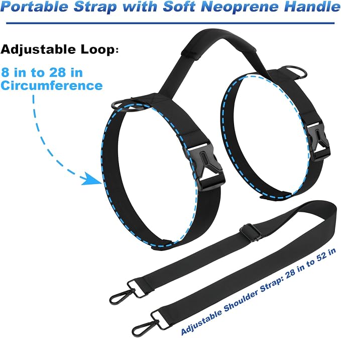 Cosmos Portable Yoga Mat Strap Mat Sling Picnic Blanket Strap with Adjustable Shoulder Strap & Handle for Festivals Picnics Camping Motorcycle Bedroll Pilates