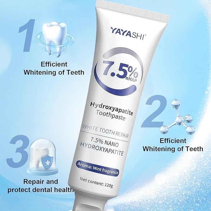 Hydroxyapatite Toothpastes for Enamel Protection and Tooth Strengthening, Gentle Mint, Fresh Breath, Daily Use for Oral Health (Gentle Mint)