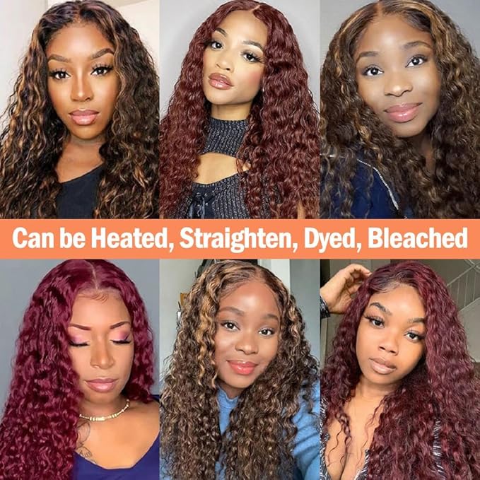 Human Hair Bundles Brazilian Deep Wave Human Hair 3 Bundles Weaves 12 14 16inch 100% Unprocessed Virgin Human Hair Curly Water Wave Wet and Wavy Weave Raw Bundles Deals Natural Black
