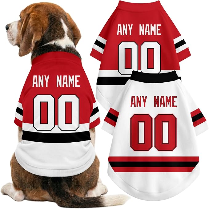 New Jersey Dog Clothes Personalized Pet T Shirt for Dogs Gift | Custom Name Number Jersey Style Pet Shirt for Dog