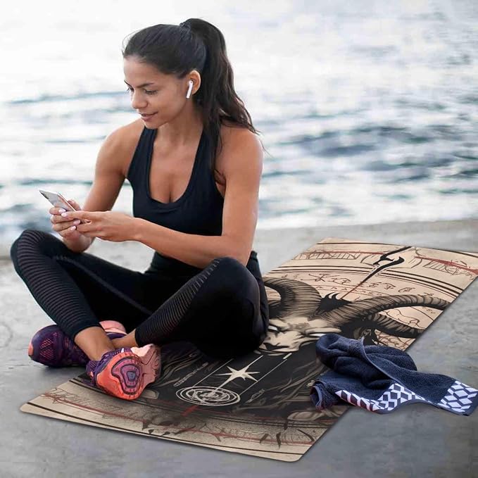 Skull Yoga Mat for Women Men 71" x 26" Non Slip Exercise & Fitness Mat 1mm Thick Workout Mat for Yoga, Pilates, Come with Storage Bag