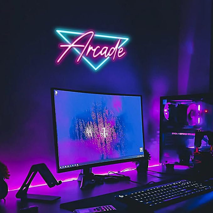Kavaas Arcade Neon Sign, LED Arcade Signs for Arcade Room Decor | Retro Neon Sign for Boys Bedroom, Gaming Wall decor - Best Arcade Gifts for Teenage Boys, Christmas