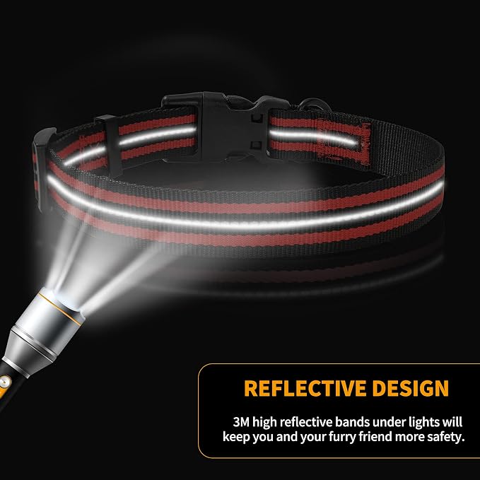 Mile High Life Reflective Dog Collar, Adjustable Lightweight Quick Release