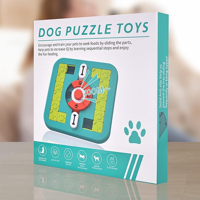 Dog Puzzle Toys, Treat Dispensing Dog Enrichment Toys for IQ Training and Brain Stimulation, Interactive Mentally Stimulating Toys as Gifts for Puppies, Cats, Dogs (M-Level 3)