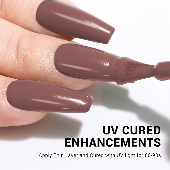MelodySusie Thick Gray Brown Gel Nail Polish,0.5fl oz Soak Off UV LED Cocoa Red Gel Polish Gift for Women Nail Art Manicure Salon DIY Nail Design Decoration at Home-A1403