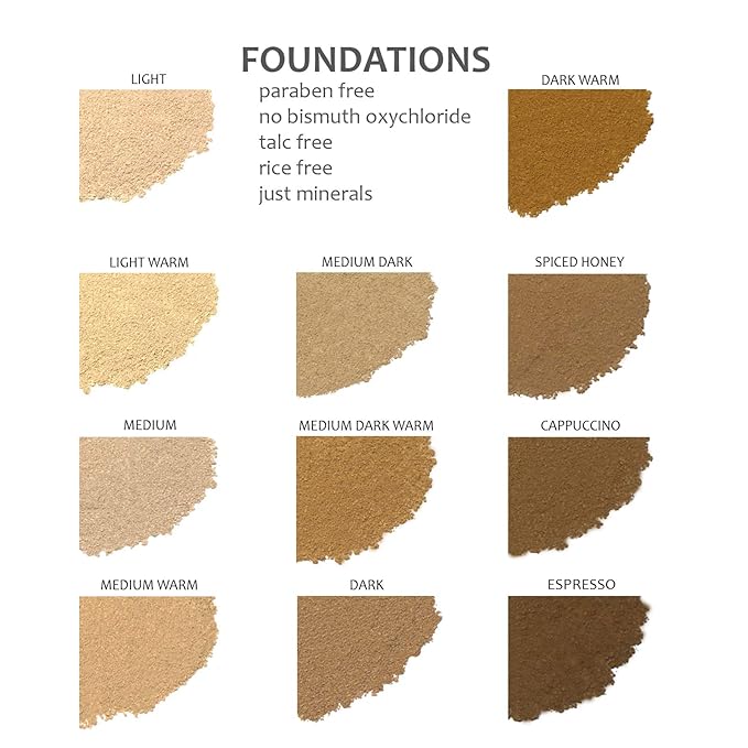 Demure Mineral Make Up, Mineral Foundation Makeup, Concealer Makeup, Natural Makeup Made with Pure Crushed Minerals, Loose Face Powder. Demure Mineral Makeup (Dark Warm)