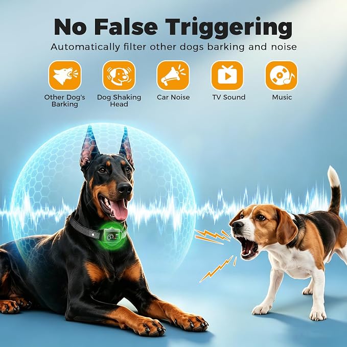 2 Pack Bark Collar for Small Medium Large Dogs with 5 Modes Training Collar