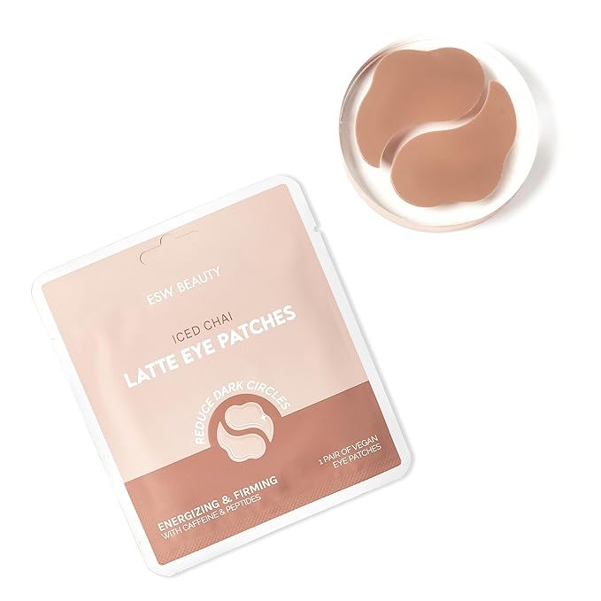 ESW Beauty Iced Chai Latte Under Eye Patches – Energizing & Firming - Soothing with Chai, Caffeine & Peptides for Tired Under Eyes & Dark Circles