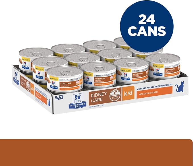 Hill's Prescription Diet k/d Kidney Care Wet Cat Food | #1 Veterinarian Recommended, Chicken Recipe, 5.5 oz. Cans, 24-Pack