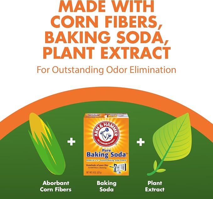 ARM & HAMMER Naturals Clumping Cat, Litter Odor Control, Multi Cat Litter, 18 lb. Bag (Pack of 2)