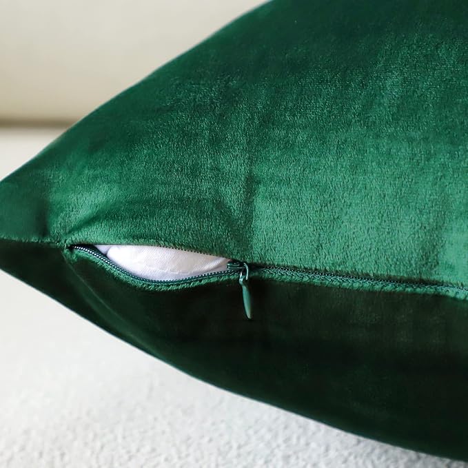 Artscope Luxury Velvet Pillow Covers Super Soft Decorative Square Throw Pillow Covers Case Cushion Covers for Sofa Couch Bedroom Car Decor 12x20 Inch Army Green