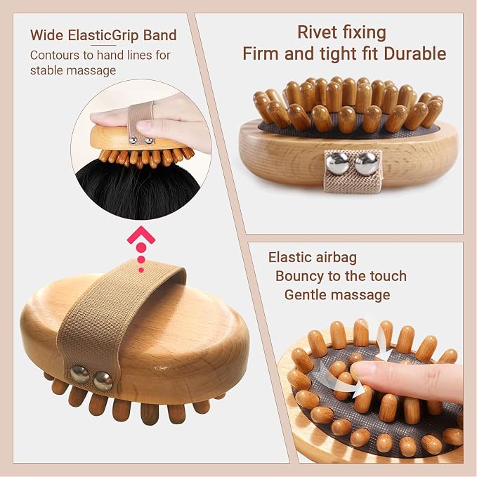 Meridian Pressure Brush, Wood Therapy Massage Tools, Wood Therapy Massage Tools for Belly Fat, Meridian Trigger Point Massager Wooden Massage Brush for Body Shaping, Muscle Pain Relief (1PCS)