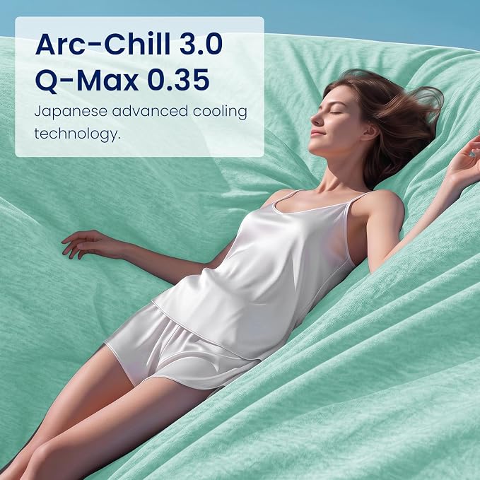 Cooling Blanket Queen Size 90"x90" for Hot Sleepers Summer Blanket | Absorbs Heat Cold Summer Blanket for Night Sweats & Menopause Q-Max>0.5 Lightweight Breathable Soft Double-Side Cooling