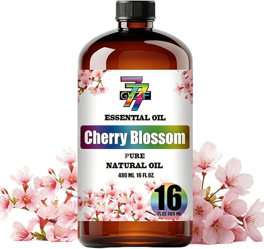 Cherry Blossom Essential Oil, Cherry Blossom Oils, for Diffuser, Humidifier, DIY Candles, Soap, Bedroom, Office, Yoga, Gift, Essential Oil, GV77ZF Cherry Blossom Fragrance Oil - 16 fl oz (480 ml)