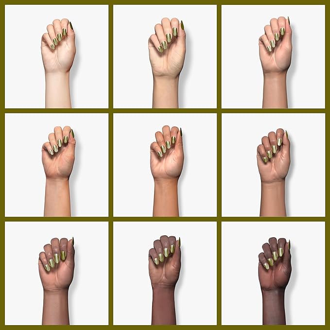 ILNP Olive Grove - Rustic Army Green Shimmer Nail Polish, Chip Resistant Manicure, Non-Toxic, Vegan, Cruelty Free, 12ml