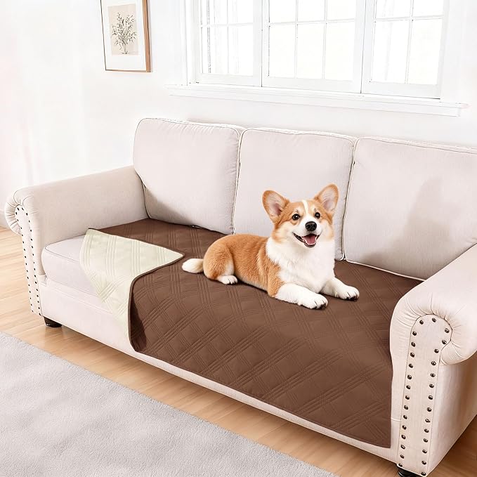 Waterproof Reversible Dog Blanket, Soft Couch Cover for Dogs Washable | Dual-Sided Waterproof Pet Bed Blanket, Resist Stains Spills & Pet Hair, Practical Furniture Protector For Pets, Size 40"x70"