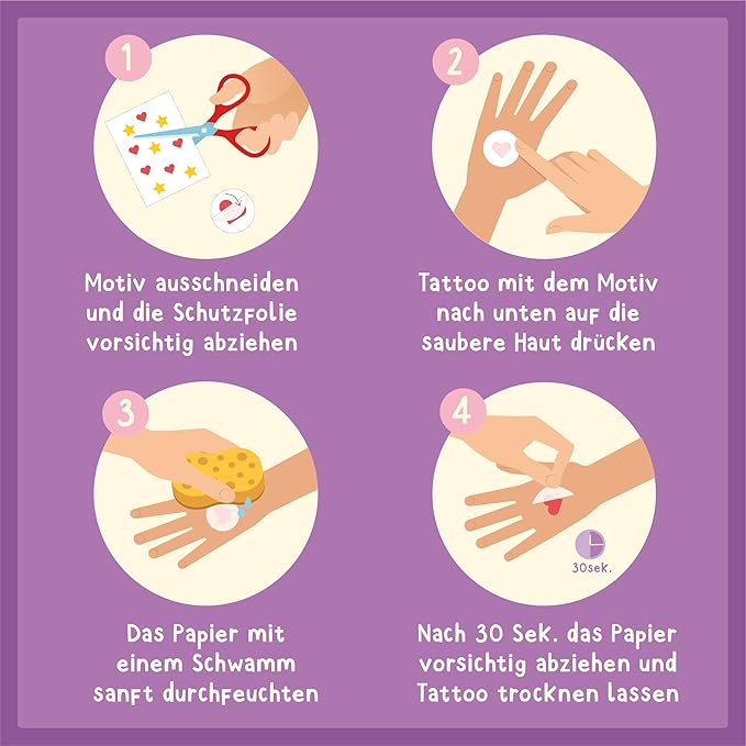 120 Skin-friendly Kids Tattoos - Dermatologically Tested & Rated VERY GOOD - Made in Germany - Our Temporary Tattoos for Kids (Fairies Theme)