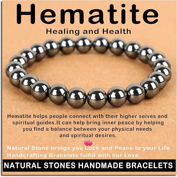 AD Beads Handmade Gemstone Stretch Elastic Bracelet Crystal Healing Reiki Nature's Beauty and Spiritual Essence Unisex