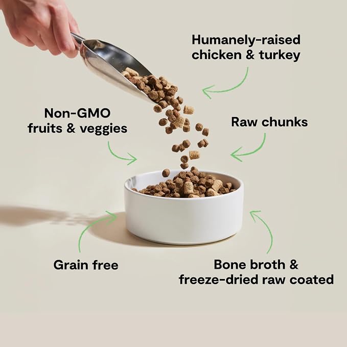 Open Farm RawMix Dry Cat Food, Open Prairie Grain Free Kibble, 2.25lb Bag | Humanely-Raised Chicken and Turkey, Freeze Dried Raw Chunks, 100% Traceable Ingredients, Non-GMO Fruits & Veggies.