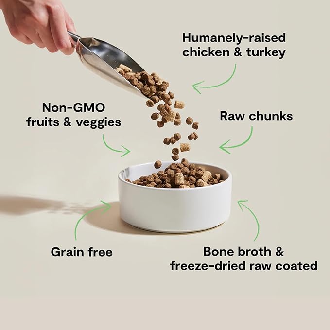 Open Farm RawMix Dry Cat Food, Open Prairie Grain Free Kibble, 8lb Bag | Humanely-Raised Chicken and Turkey, Freeze Dried Raw Chunks, 100% Traceable Ingredients, Non-GMO Fruits & Veggies.