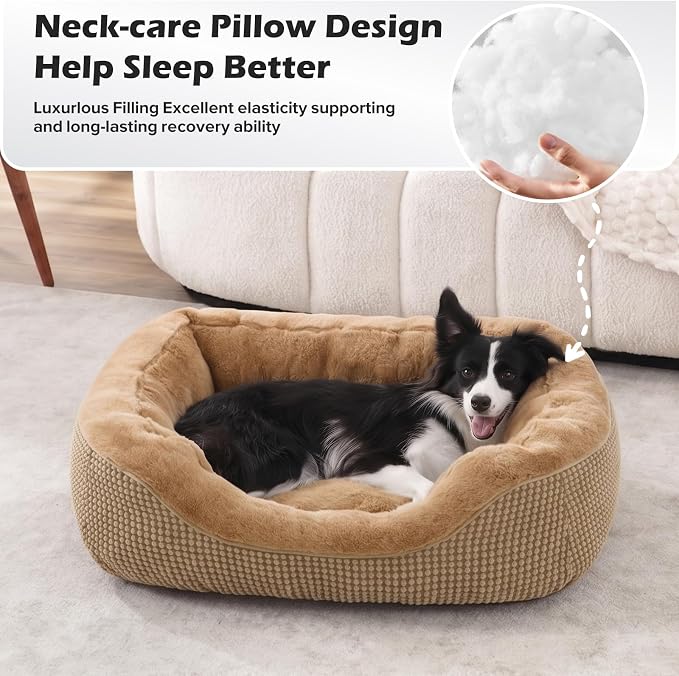 Dog Bed Medium Size, Orthopedic Warming Soft Calming Sleeping Durable with Anti-Slip Bottom