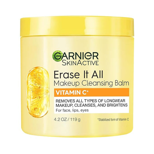 Garnier Erase It All Makeup Cleansing Balm with Vitamin C,Brightening Facial Cleanser and Makeup Remover,4.2 Oz,(Pack of 6)