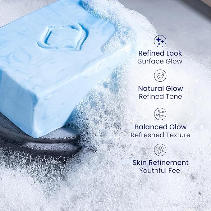 Relumins Glycolic Acid Soap Bar with Aloe and Salicylic Acid – Gentle Exfoliating AHA Soap for Smoother, Hydrated, and Revitalized Skin on Christmas – Professional Spa Formula, 135g x 3 Bars