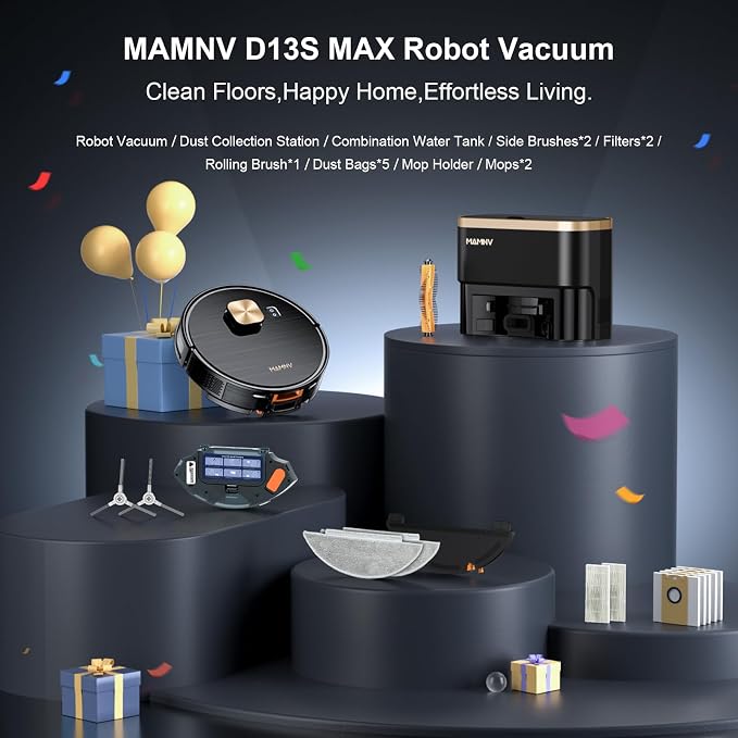 Robot Vacuum and Mop, 11500 Pa Suction, 3-in-1 Robotic Vacuum with Smart LiDAR Navigation, 90 Day Self-Emptying,160 Min Runtime,App/Alexa/Voice Control, Ideal for Pet Hair, Carpet & Hard Floor